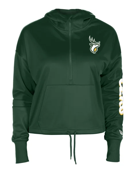 Edmonton Elks New Era Womens Hooded 1/2 Zip Hoodie with Drawcord Adjustable Secure