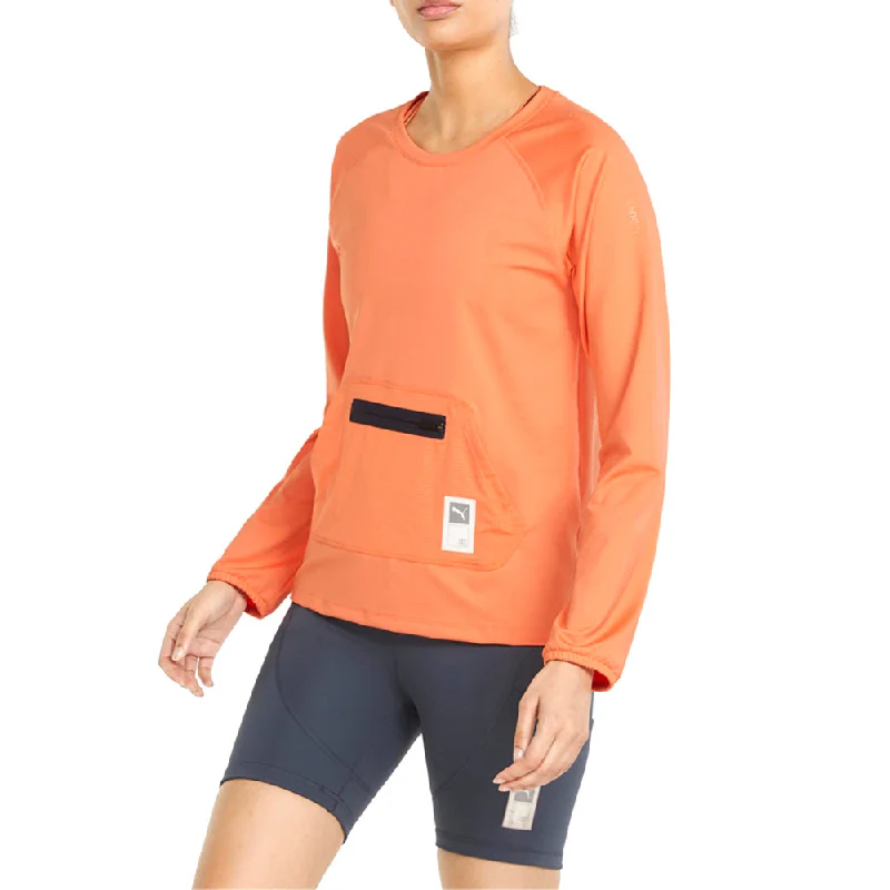FIRST MILE X Crew Neck Long Sleeve Running Sweatshirt Hoodie with Metallic Shiny Futuristic