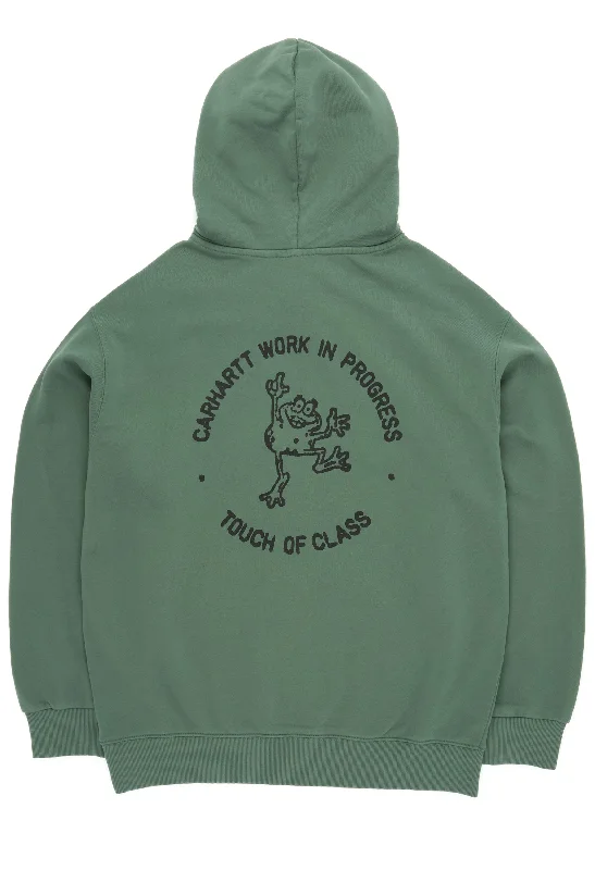 Carhartt WIP Hooded Stamp Sweat - Duck Green / Black Hoodie with Rhinestones Sparkly Elegant