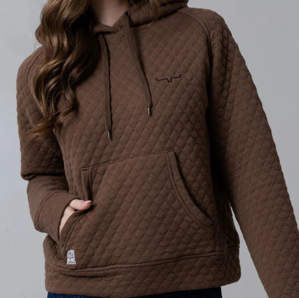 Kimes Ranch Women's Angel Fire Hoodie in Brown Hoodie with Slit Hem Functional Movement