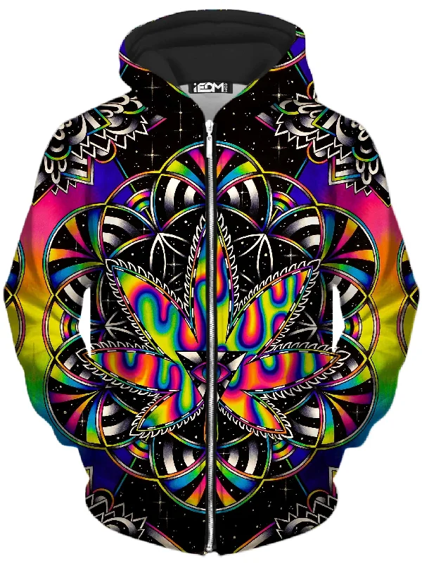Kronic Haze Unisex Zip-Up Hoodie Hoodie with Ribbed Neckline Snug Warm