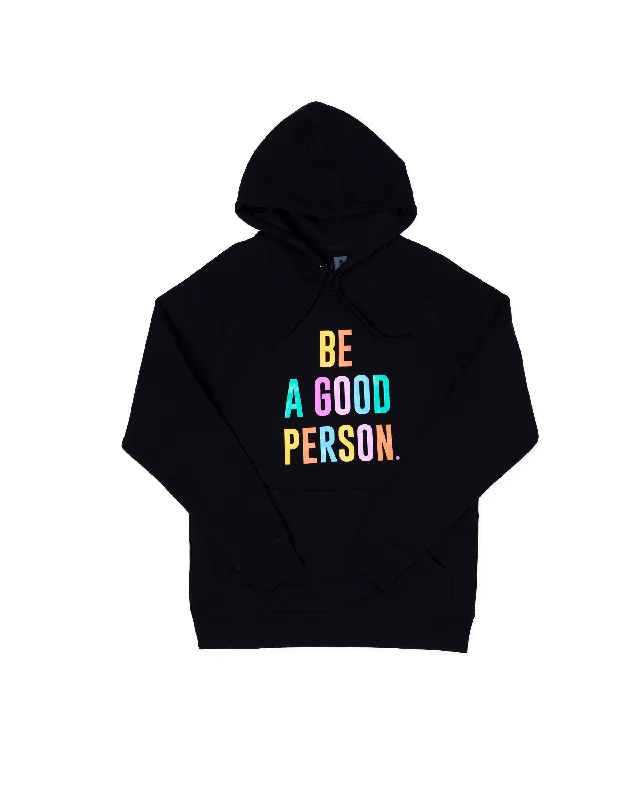Most Basic Hoodie - Black Color Spectrum Hoodie with Hem Detail Decorative Unique