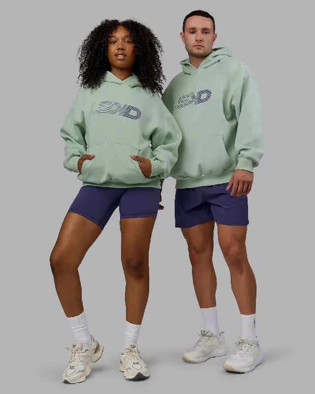 Unisex Motion Hoodie Oversize - Surf Spray-Royal Purple Hoodie with Distressed Vintage Worn