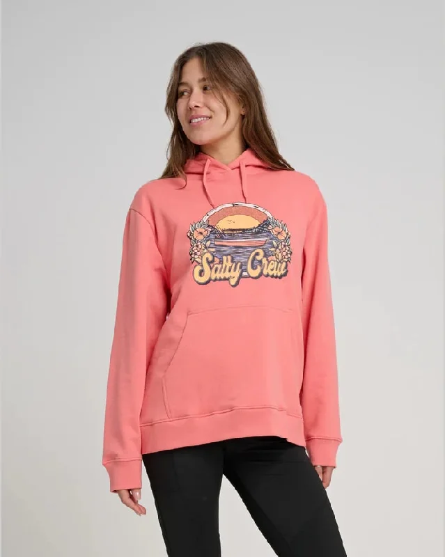 Salty Crew On Vacation Womens Hoody Hoodie with Hem Embroidery Detailed Premium