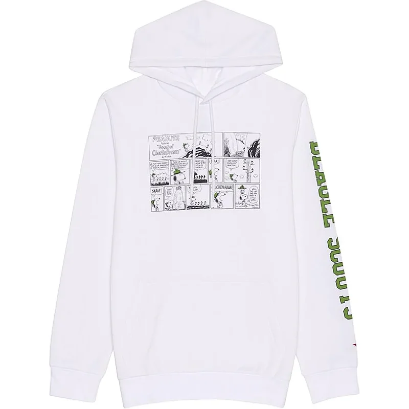 Peanuts Womens Cotton Blend Fleece Hooded Sweatshirt Hoodie with Pocket Utility Practical
