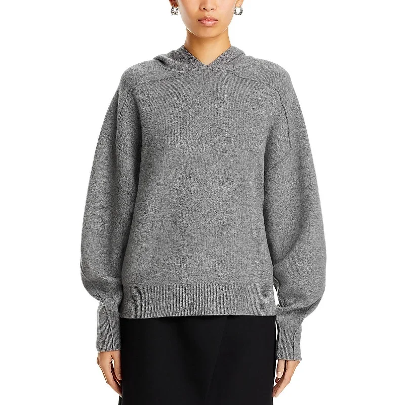 Rag & Bone Womens Wool Distressed Hoodie Graphic Hoodie Design Print