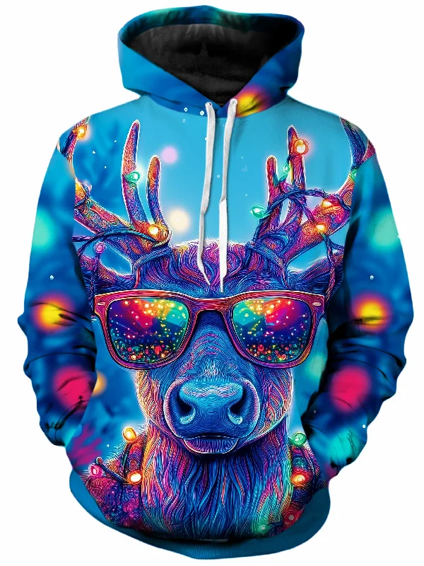 Reindeer Trip Unisex Hoodie Hoodie with Ribbed Neckline Snug Warm