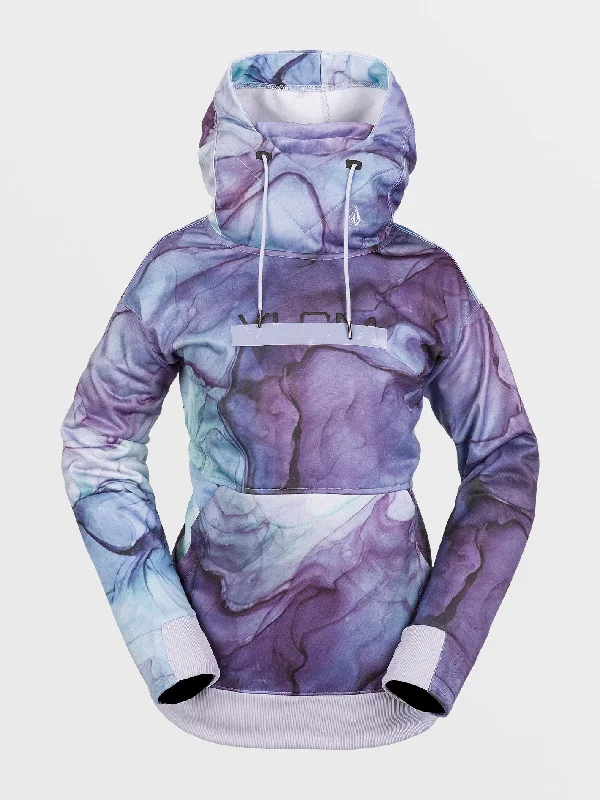 Womens Riding Hydro Hoodie - Glacier Ink Hoodie with Toggle Buttons Decorative Unique