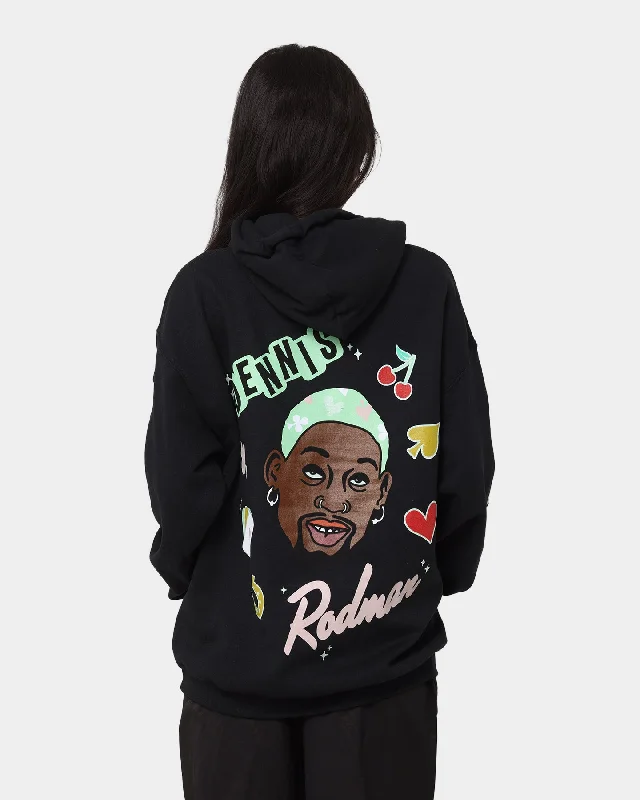 Rodman Brand 48 Hours In Vegas Hoodie Black Hoodie with Half-Zip Sporty Casual