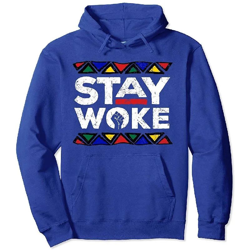Stay Woke Black Hoodie Hoodie with Puffed Sleeves Voluminous Trendy