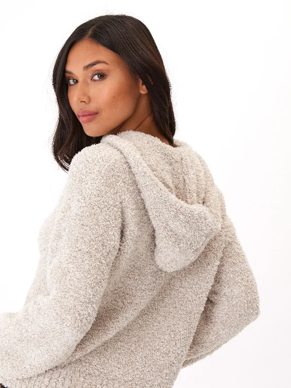 Tanisha Boucle Henley Hoodie Hoodie with Logo Branding Identity