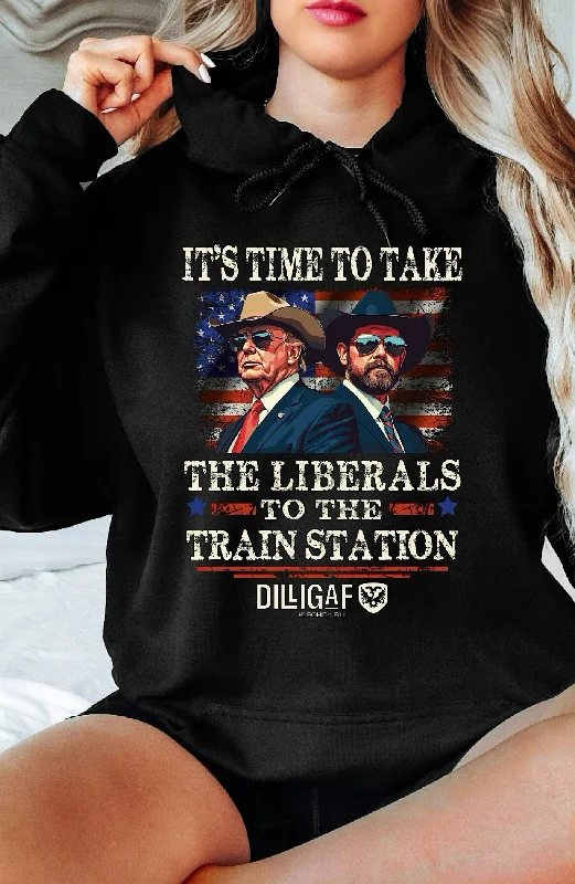 Train Station Ladies Pullover Hoodie Hoodie with Full-Zip Functional Layering