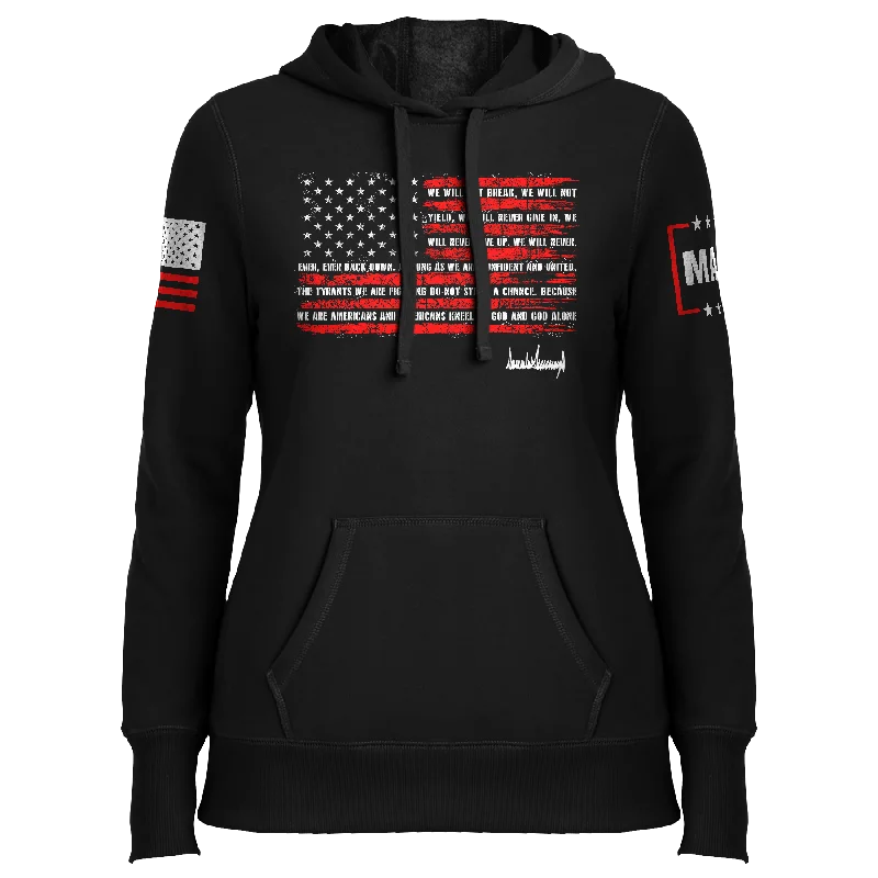 Trump Nation Proclamation Ladies Hoodie Hoodie with Hem Drawcord Adjustable Customizable