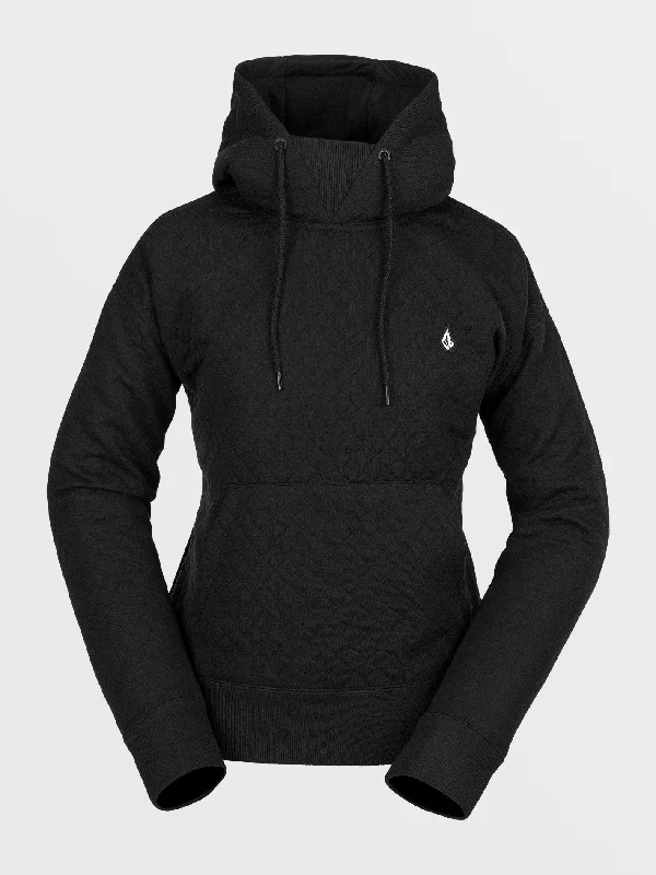 Womens V.Co Air Layer Thermal Hoodie - Black Hoodie with Toggle Buttons Decorative Unique