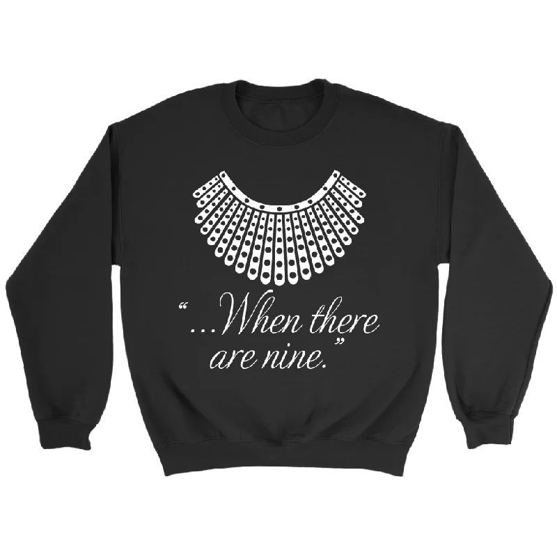 "When there are nine" Sweatshirt Hoodie with Hem Embroidery Detailed Premium