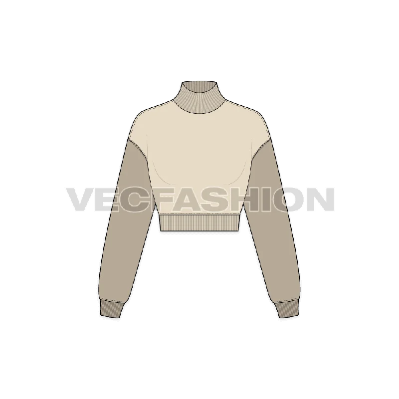 Women's Cropped Sweatshirt Hoodie with Velcro Closure Adjustable Secure