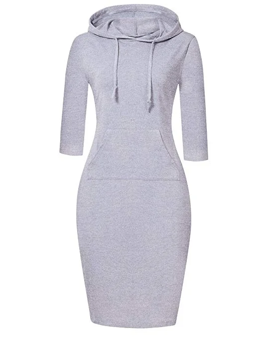Women Stripe Pocket Knee Length Slim Sweatshirt Casual Pullover Hoodie Dress Hoodie with High-Low Hem Asymmetrical Trendy