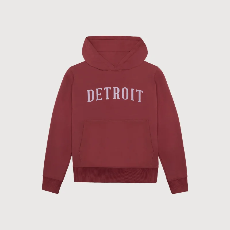 Women's Classic Detroit Hoodie - Brick Hoodie with Illustration Artistic Creative