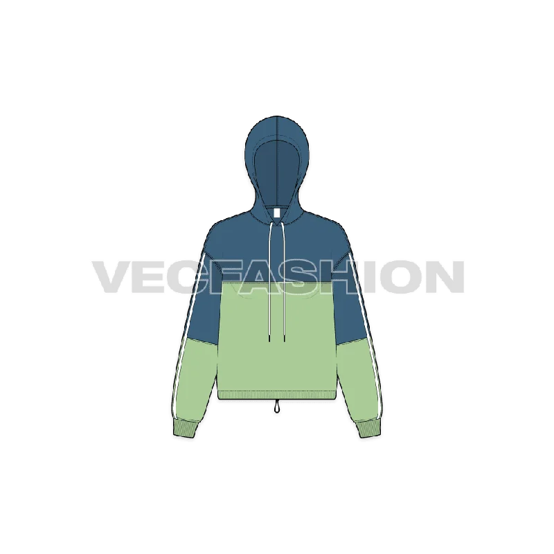 Women's Crop Vector Hoodie Hoodie with Sequins Glamorous Eye-catching
