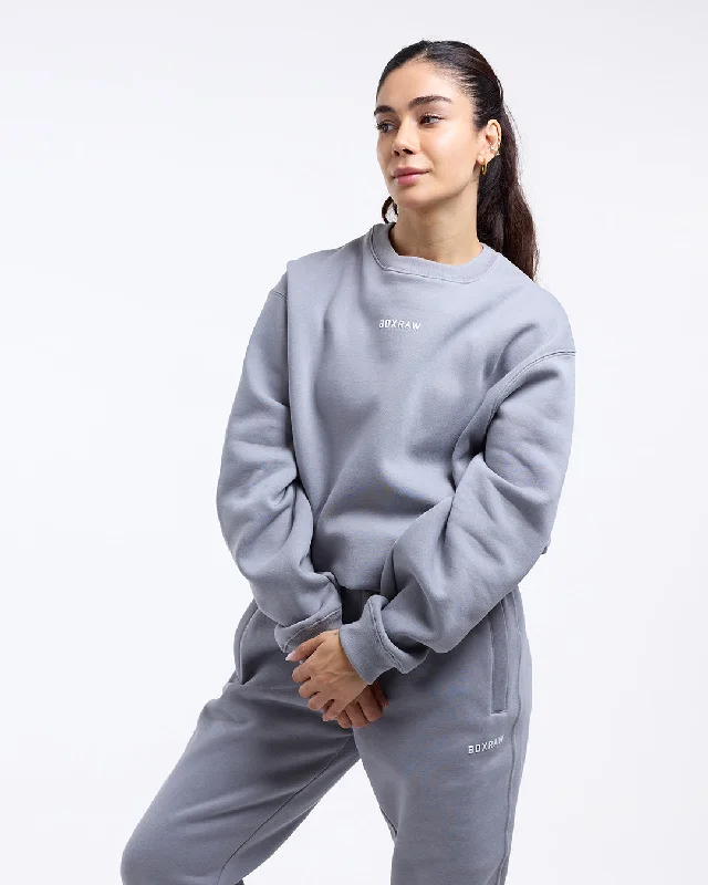 Johnson Oversized Sweatshirt - Grey Hoodie with Neon Bright Vibrant