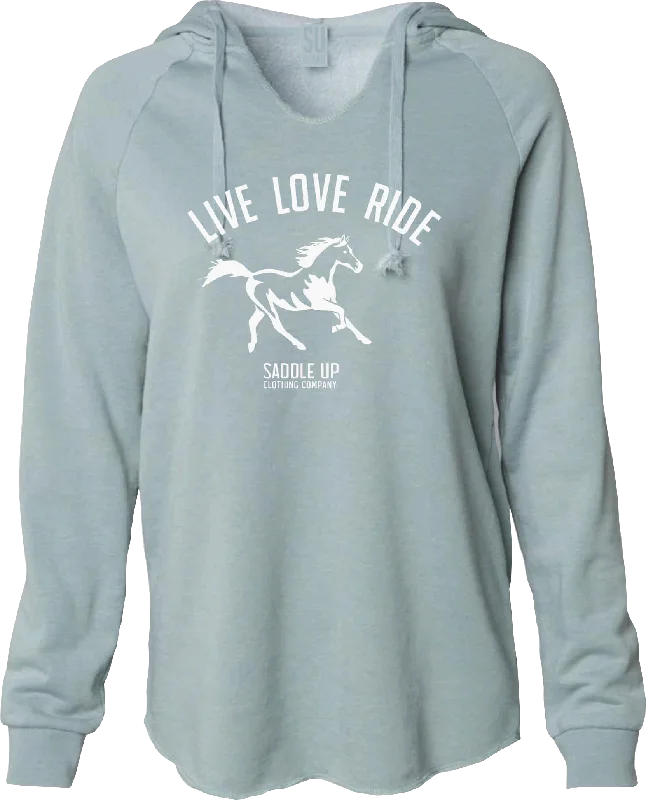 Live Love Ride Cozy Lightweight Hoodie Hoodie with Monochrome Minimalist Simple