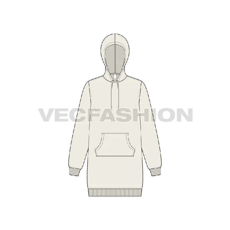 Women's Long Length Pullover Hoodie Hoodie with Magnetic Closure Innovative Modern