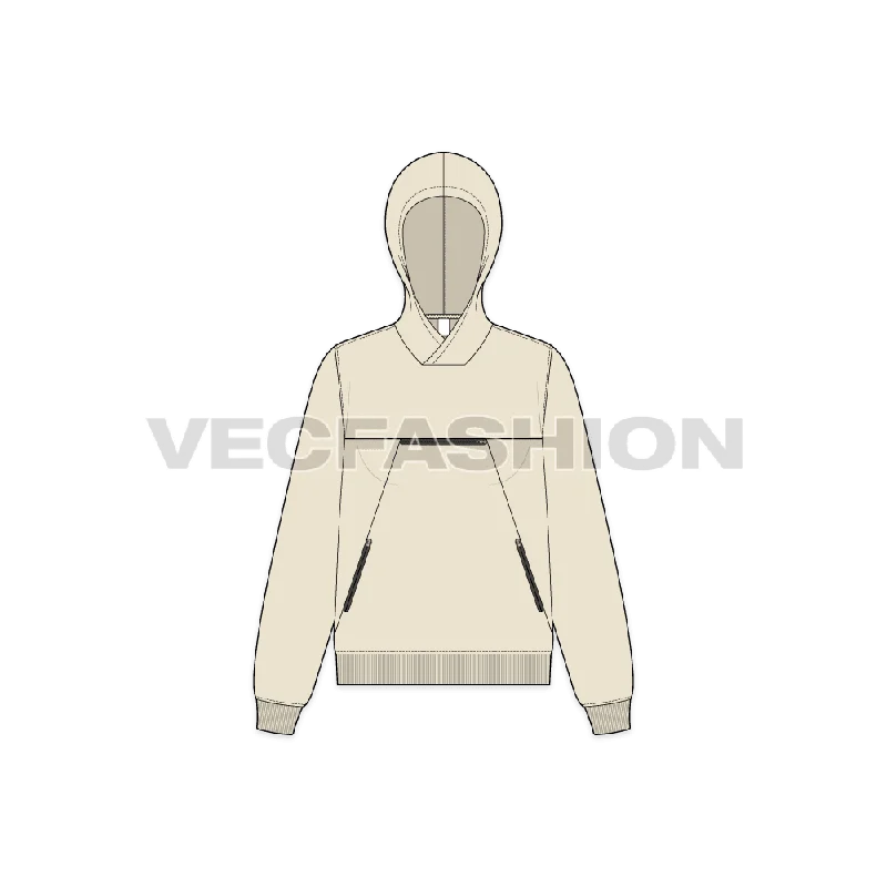 Women's Sport Pullover Hoodie Hoodie with Hem Embroidery Detailed Premium