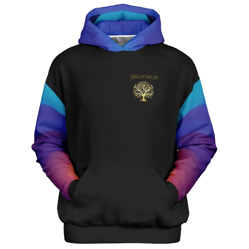 Yahuah-Tree of Life 01 Royal Designer Heavyweight Oversized Unisex Fleece Lined Pullover Hoodie Hoodie with V-Neck Classic Versatile