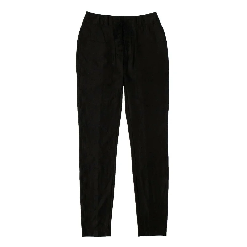 UNRAVEL PROJECT Black Lace-Up Pants Warm Wool Trousers