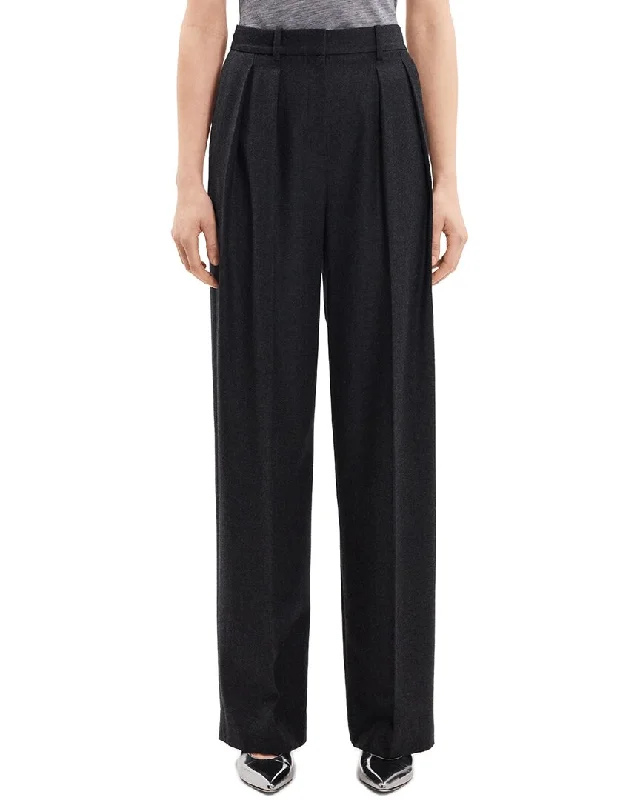 Theory Double Pleat Wool Pant Relaxed Lounge Trousers