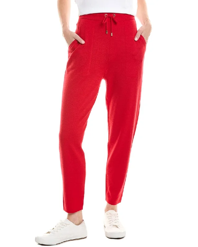 St. John Wool-Blend Pant Relaxed High-Waist Trousers