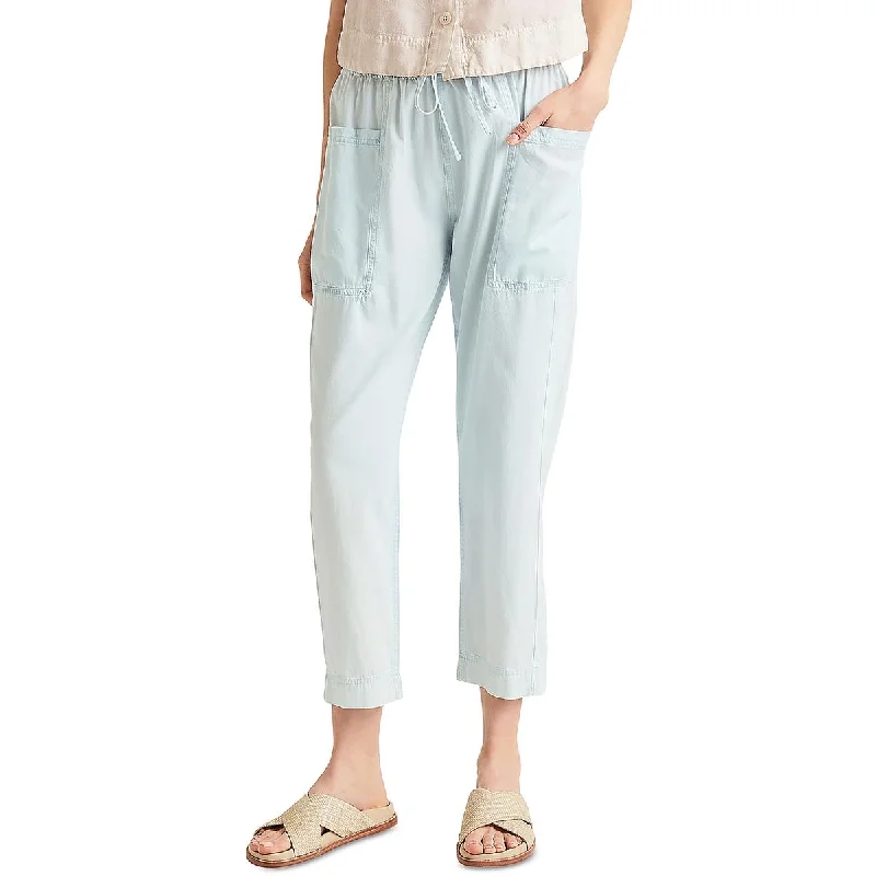 Gia Womens Chambray Mid-Rise Ankle Pants High-Waist Jogger Pants