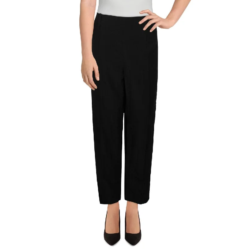 Womens Mid Rise Pintuck Ankle Pants Relaxed Casual Leggings