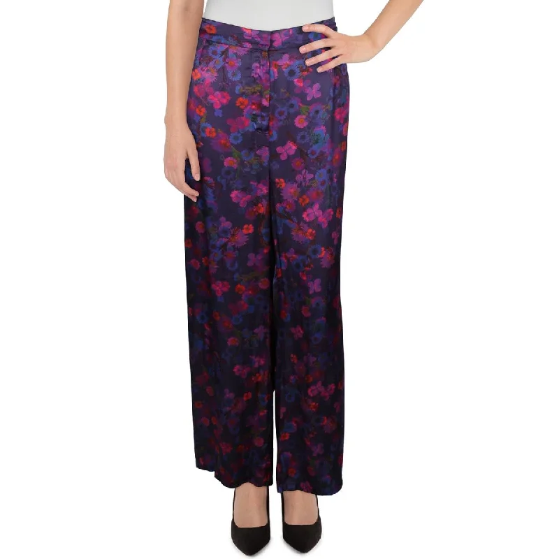 Claude Womens High Rise Wide Leg Palazzo Pants Classic Stretch Pants
