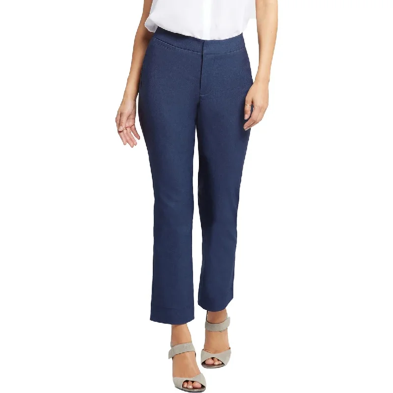 Marylin Womens Low Rise Heathered Ankle Pants Classic Bootcut Trousers