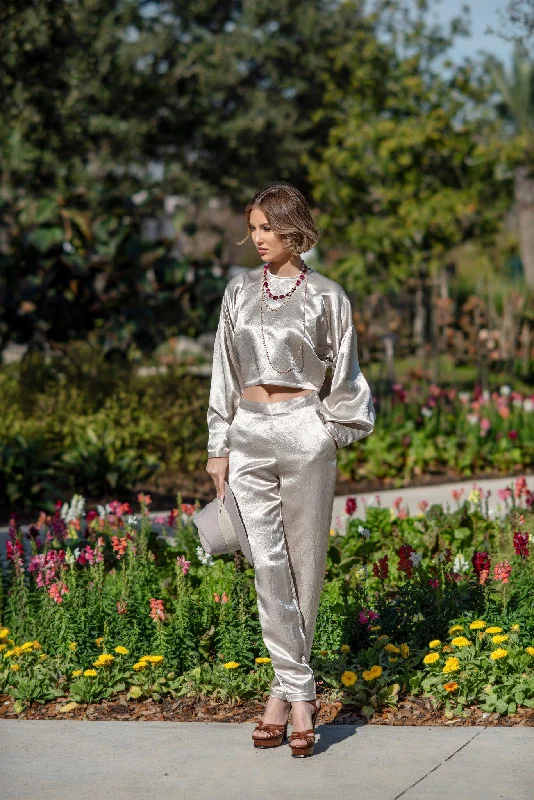 Sophie Beige Pants Trendy Tapered Pants