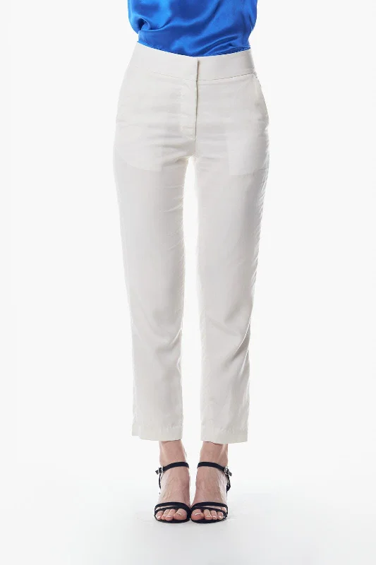 White Tailoring Slim Pants Casual Sweatpants Style