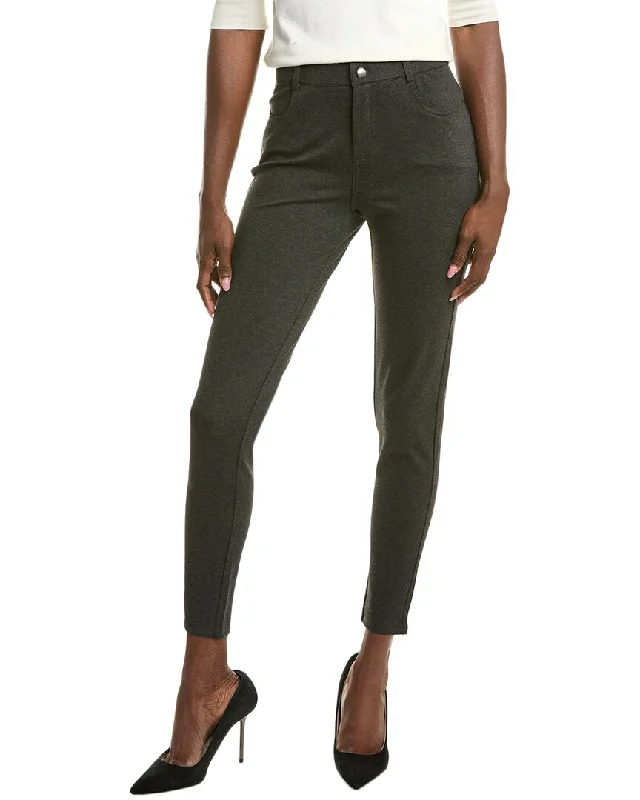 T Tahari Ponte Fly Pant Trendy Wide-Legged Trousers