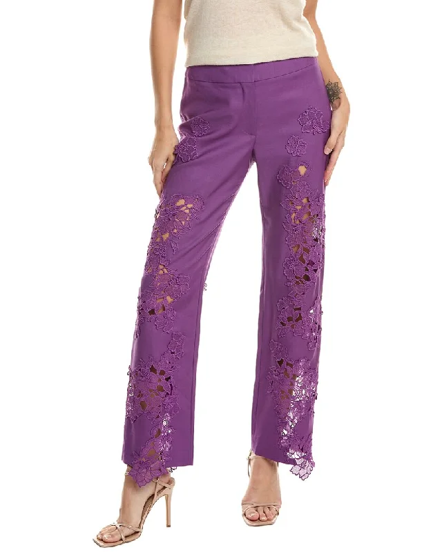 Oscar De La Renta Wool & Mohair-Blend Pant Lightweight Jogger Pants