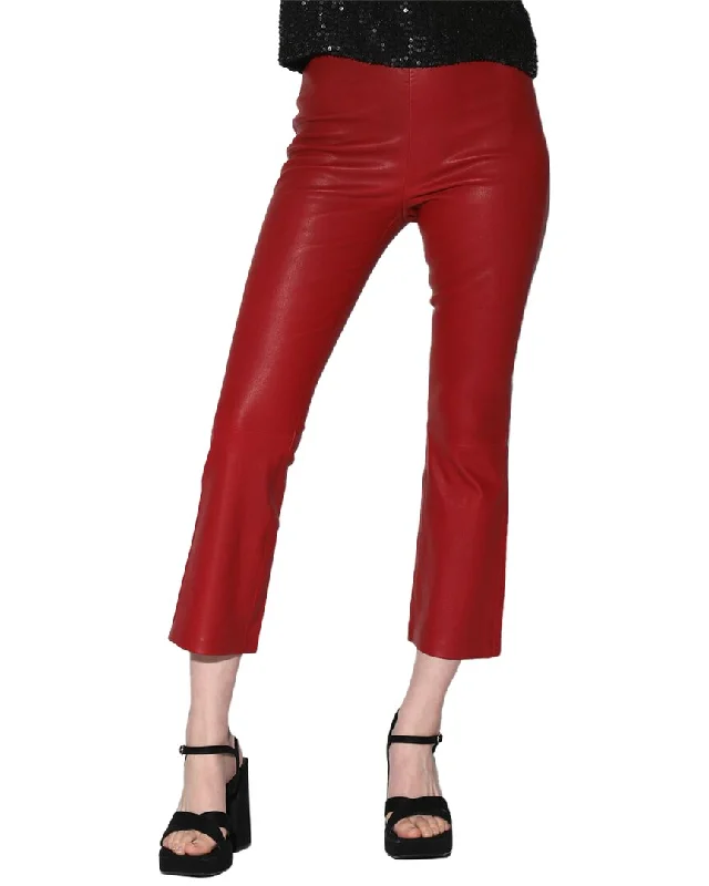 Walter Baker Lori Fitted Leather Pant Comfortable Wide-Leg Pants