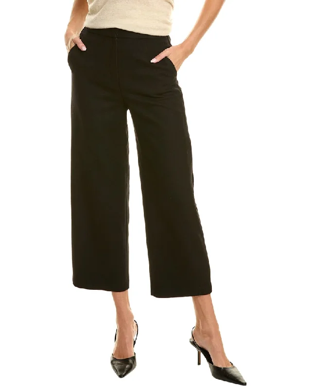 Theory Wool-Blend Pant Stylish Elastic Waist Pants