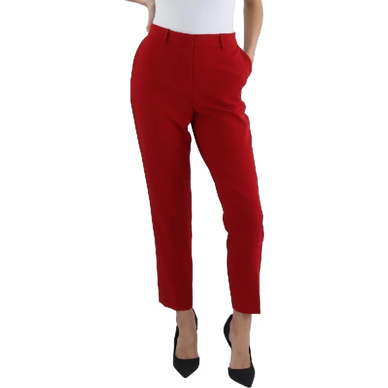 Womens Crepe Work Wear Ankle Pants Trendy Tapered Pants