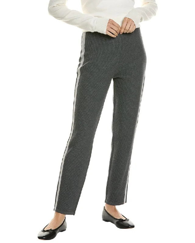 St. John Melange Spectator Stretch Pique Knit Pant Comfortable Pleated Pants