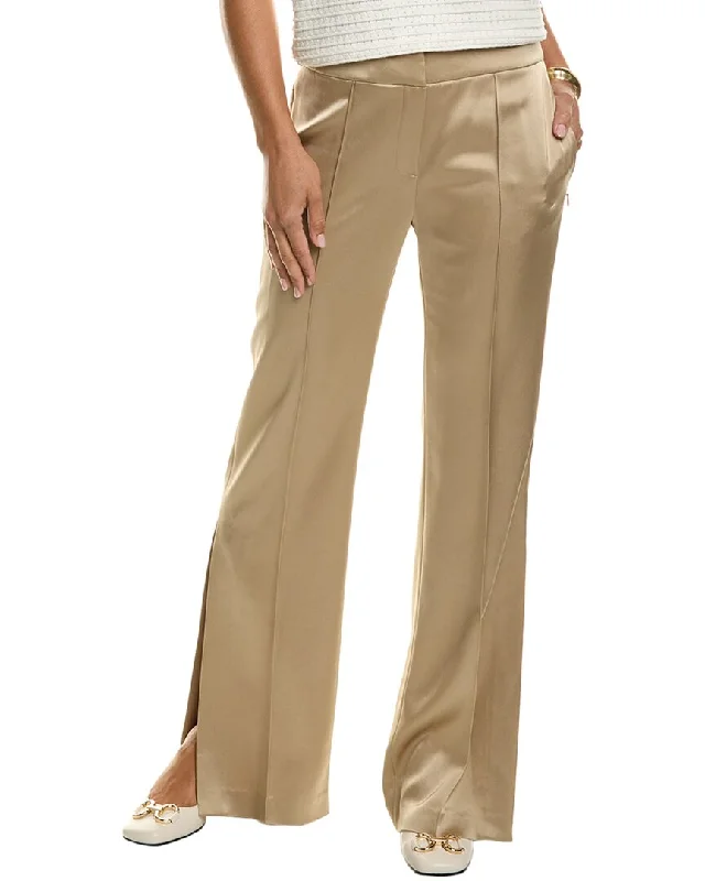 Elie Tahari Satin Side Slit Pant Casual Lounge Pants