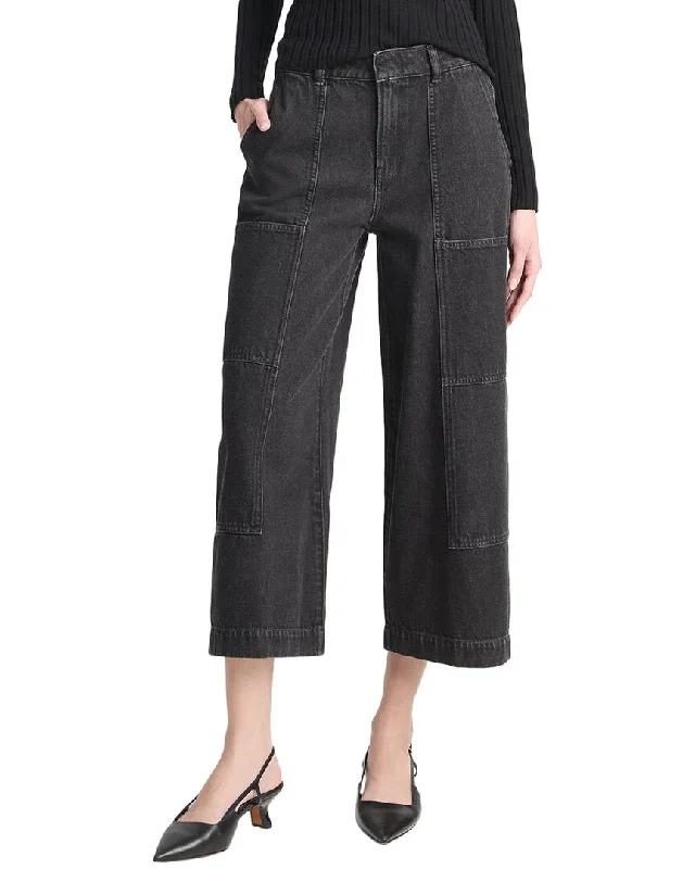 Vince Mid Rise Utility Crop Wide Pant Fashionable Work Pants