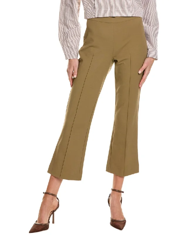 Vince Mid Rise Pintuck Crop Flare Pant Comfortable Cargo Pants