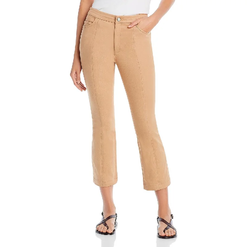 Dennis Womens Denim Seamed Ankle Pants Formal Wide-Leg Pants