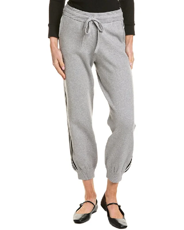 Monrow Soft Knit Track Cuffed Jogger Pant Cozy Jogger Leggings