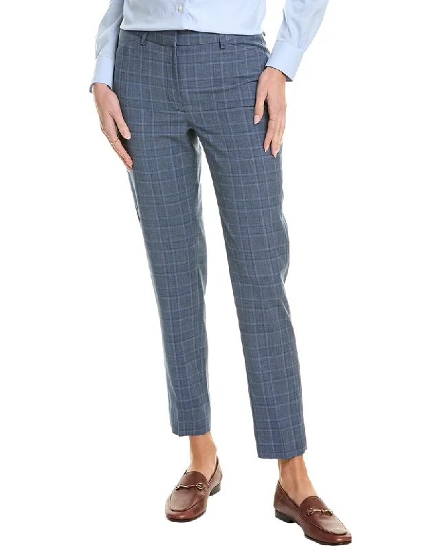 Brooks Brothers Explorer Slim Crop Wool-Blend Pant Relaxed High-Waist Trousers