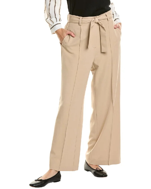 Adrianna Papell Twill Wide Leg Pant Warm Wool Trousers